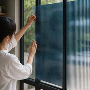 Dark Reeded Glass Privacy Sticker – Smoked Fluted Window