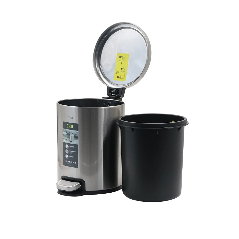 EKO Titanium Grey Pedal Waste Bin / EKO Soft-Close Pedal Trash Bin – 5L