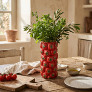 Decorative Red Tomato Ceramic Flower Vase