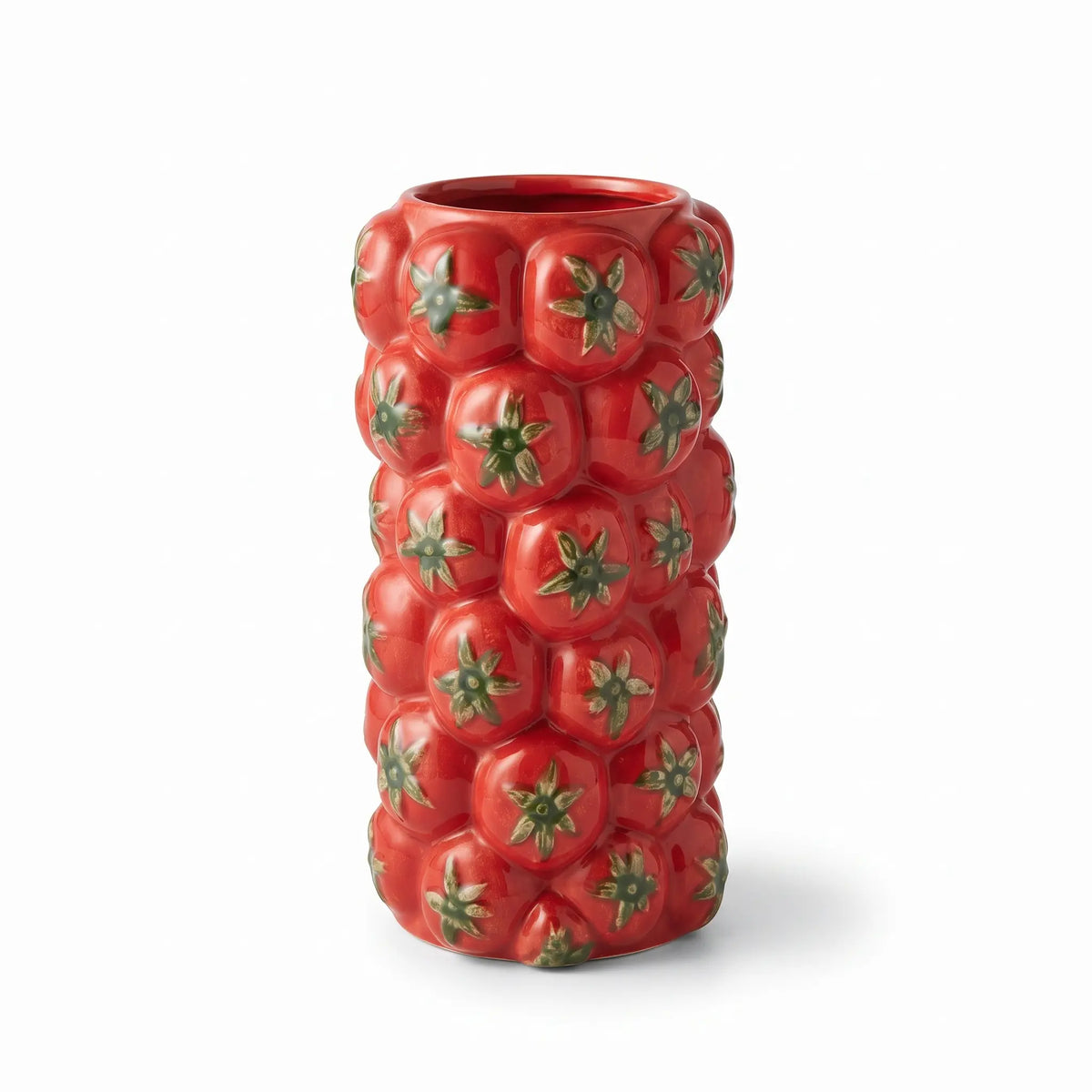 Decorative Red Tomato Ceramic Flower Vase