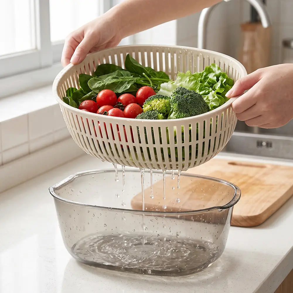 Double-Layer Vegetable Washing Basket