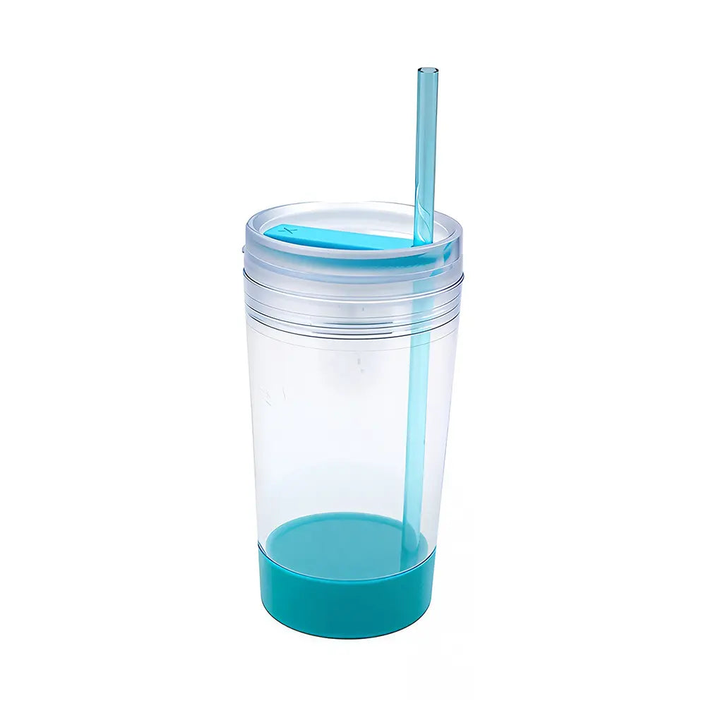 Double Wall Clear Tumbler with Straw & Lid