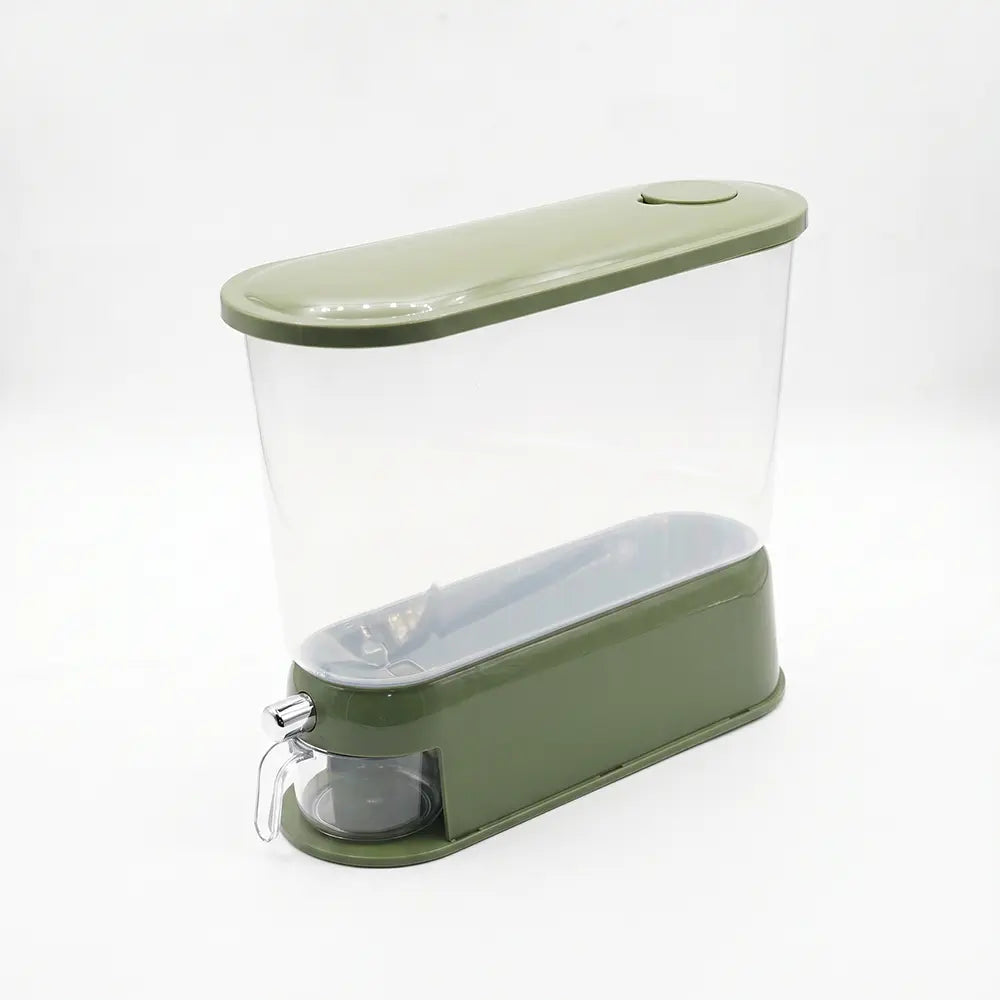 Dry Food Storage Dispenser with Measuring Cup