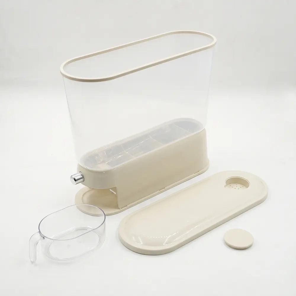 Dry Food Storage Dispenser with Measuring Cup
