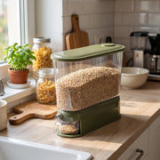 Dry Food Storage Dispenser with Measuring Cup