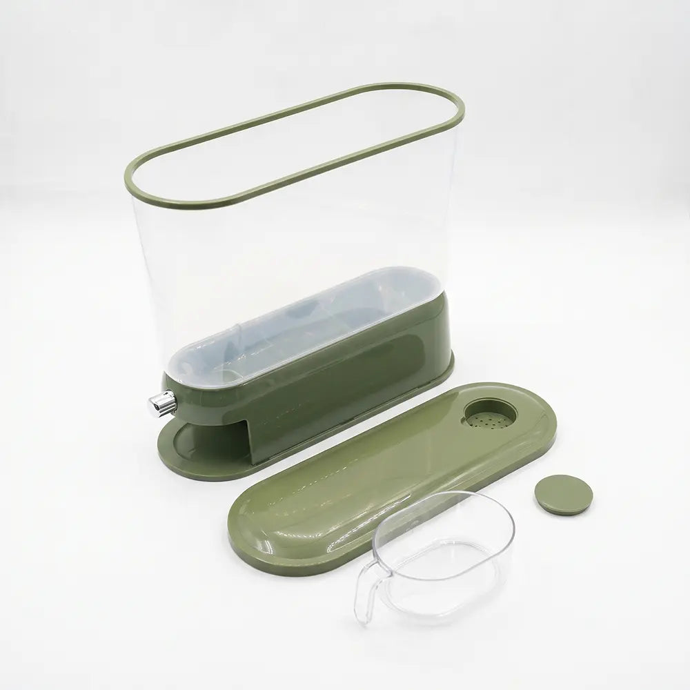 Dry Food Storage Dispenser with Measuring Cup
