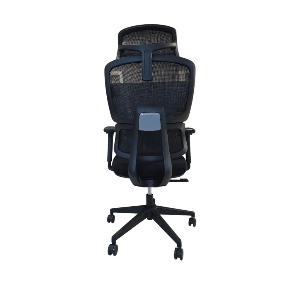 Black AeroFlex High-Back Ergonomic Office Chair with Adjustable Headrest and Lumbar Support