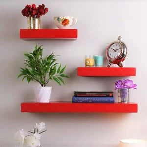 30cm RED FLOATING SHELF