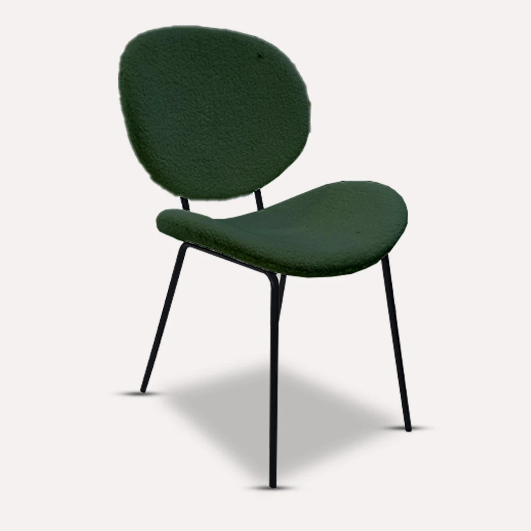 MODERN CURVED LUXE DINING CHAIR - DARK GREEN