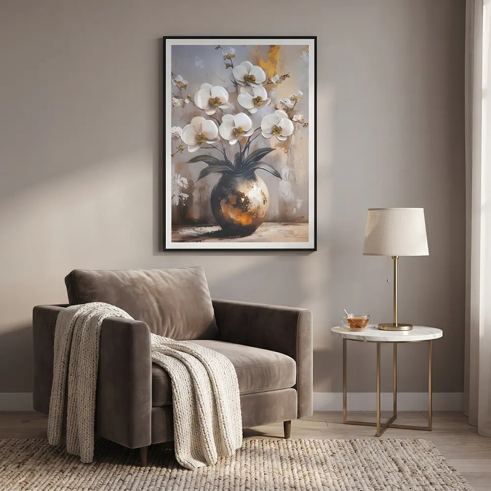 Elegant Orchid Vase Wall Art