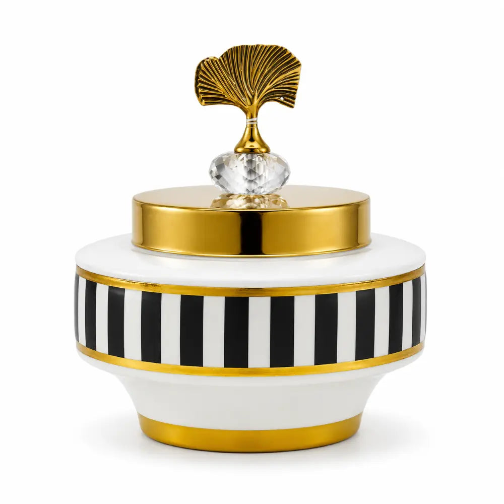 Elegant Striped Decorative Jar