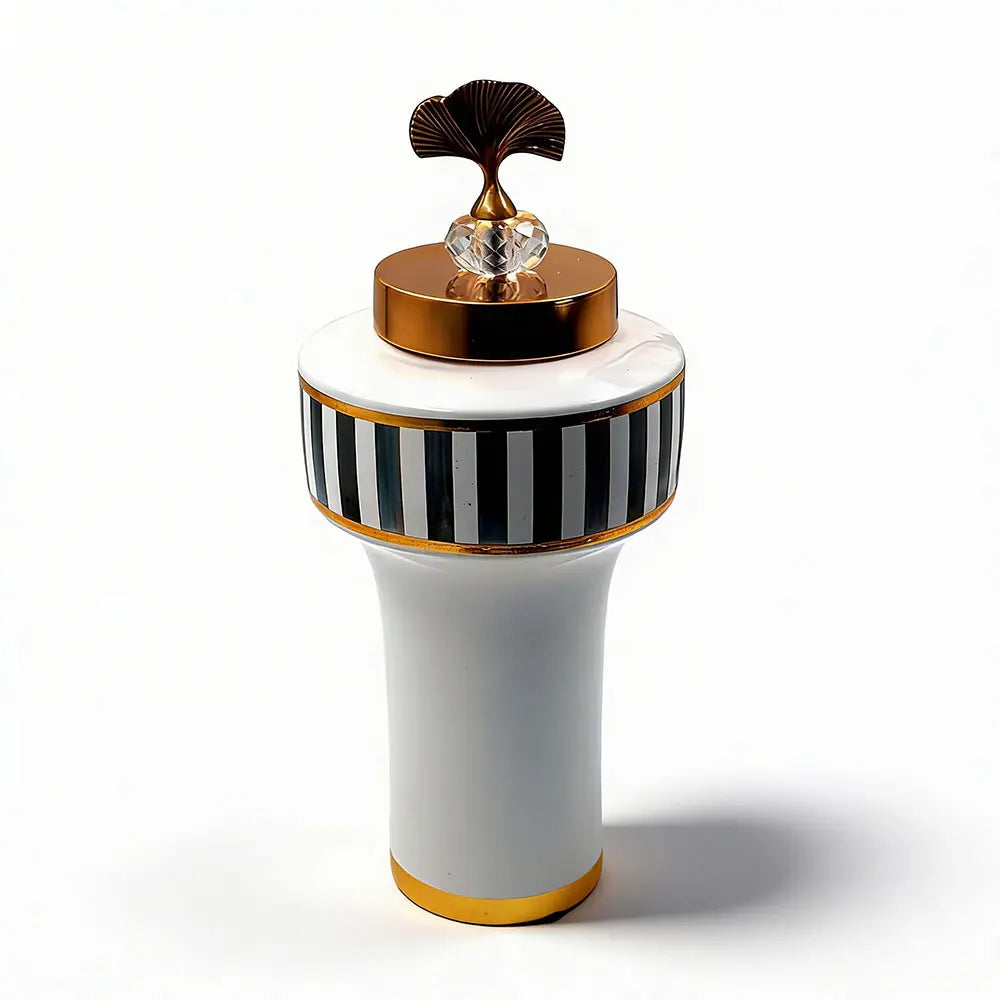 Elegant Striped Decorative Jar