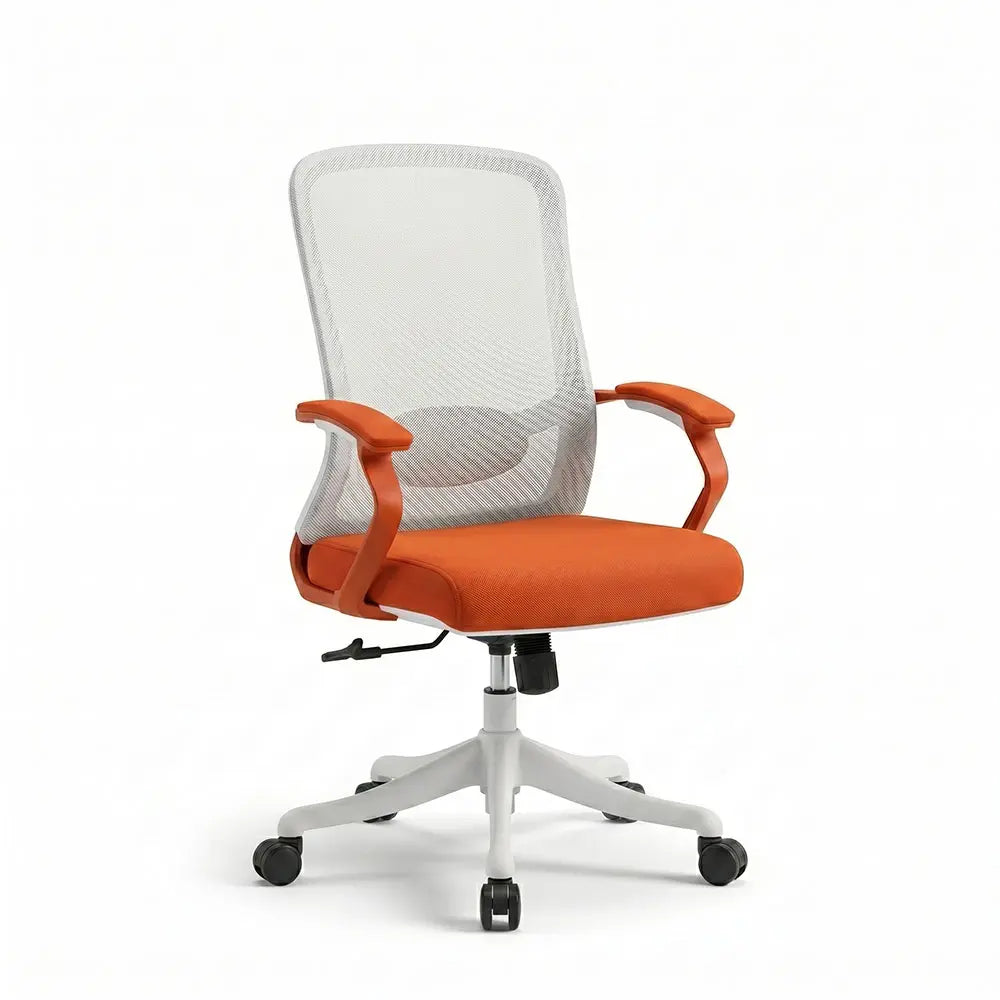 Ergonomic Mesh Computer Chair – Orange and White