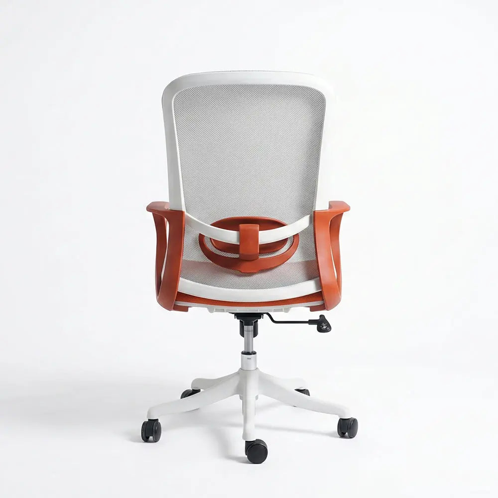 Ergonomic Mesh Computer Chair – Orange and White