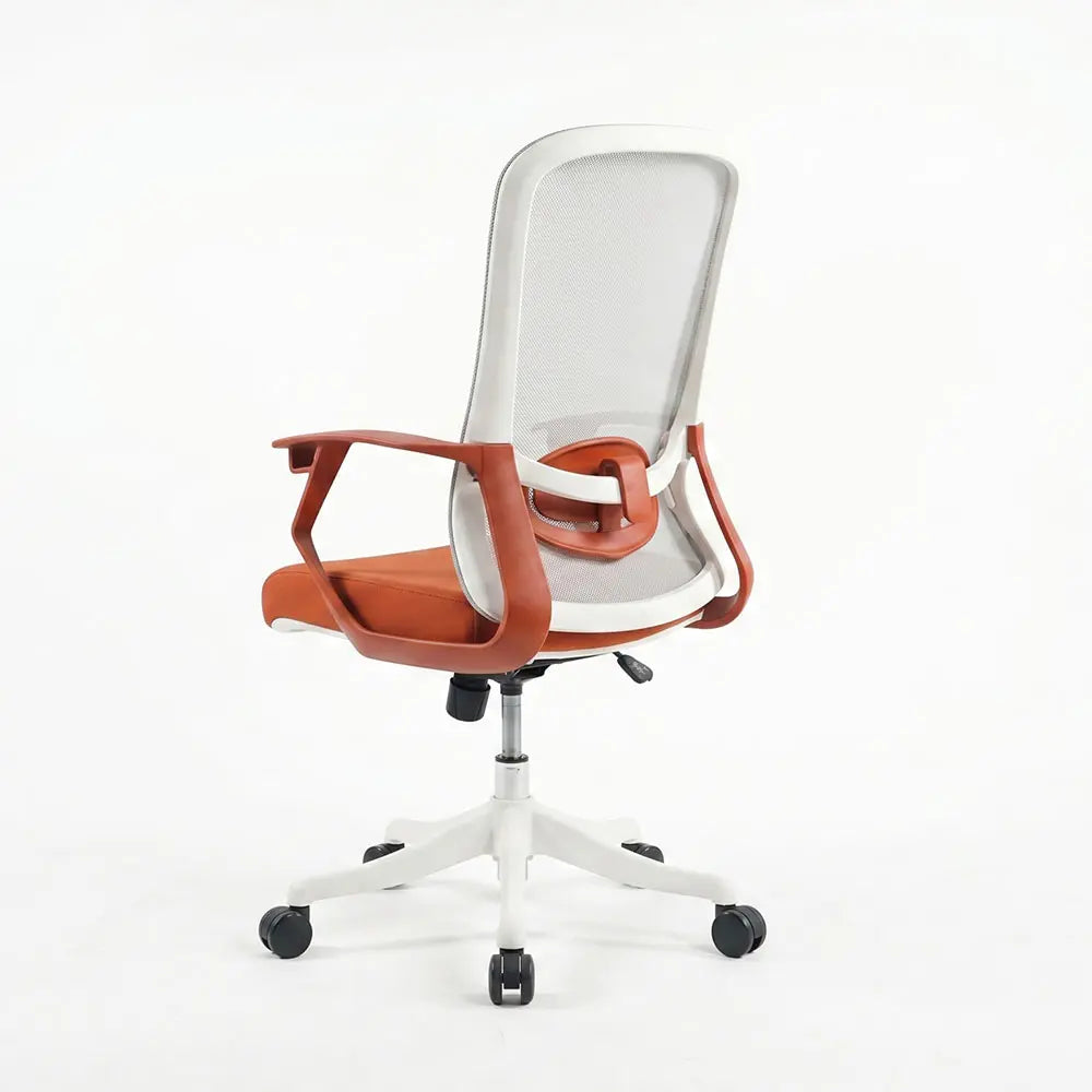 Ergonomic Mesh Computer Chair – Orange and White