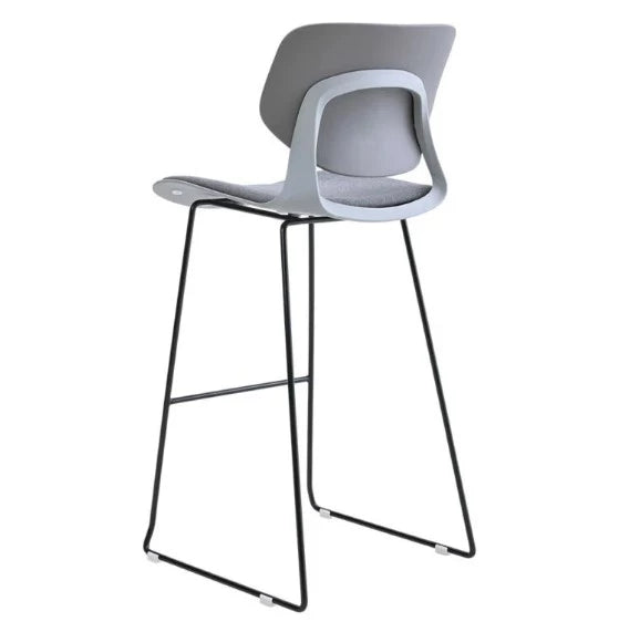 HIGH BACKREST CUSHIONED COUNTER STOOL - GREY