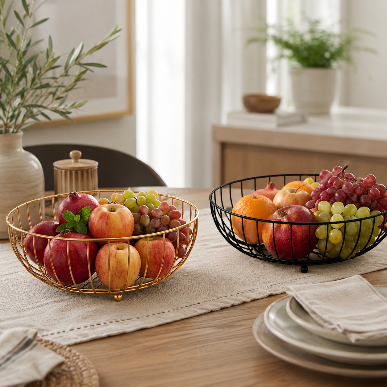 Round Metal Wire Fruit Basket