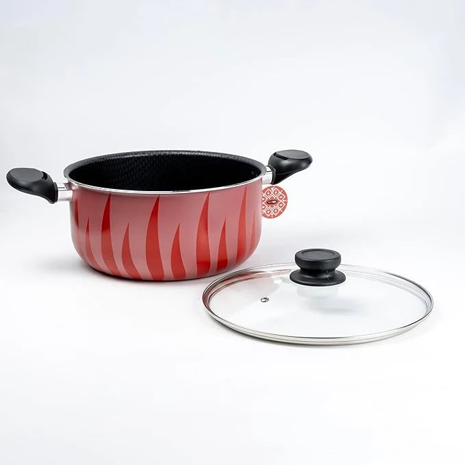 SENSTAN RED FLAME PREMIUM NON-STICK POT & PAN 7PCS SET