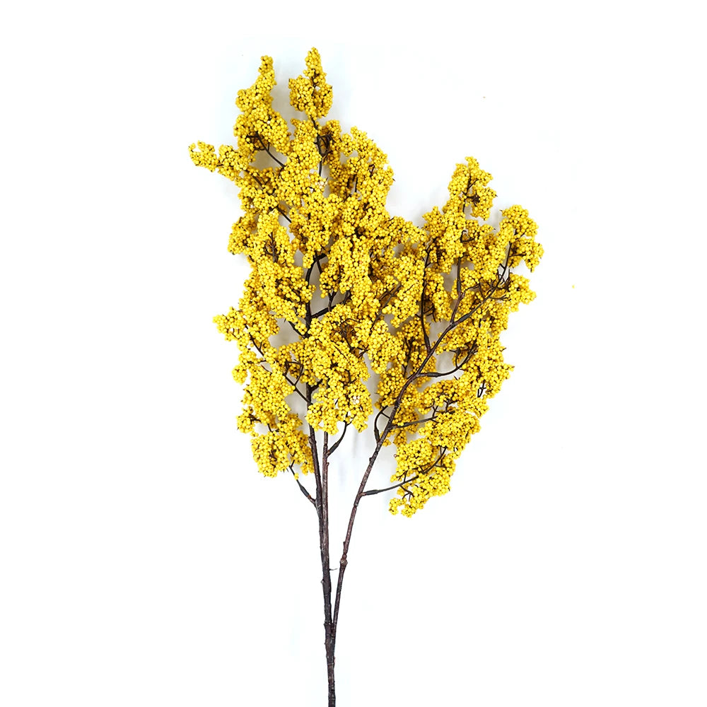 BLISS BERRY ARTIFICIAL BLOOM FLORAL BUNCH - YELLOW