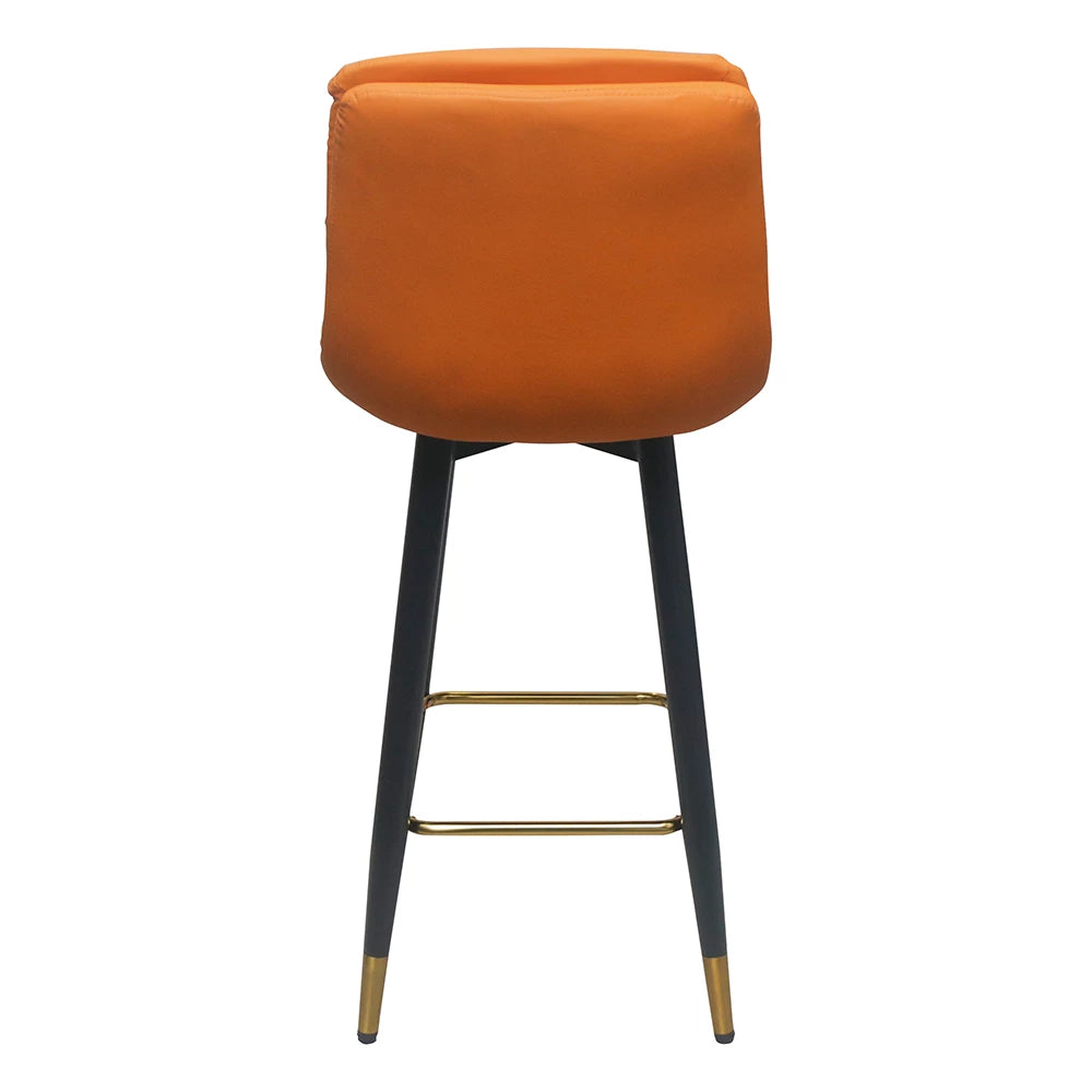 ORANGE MODERN UPHOLSTERED BAR CHAIR