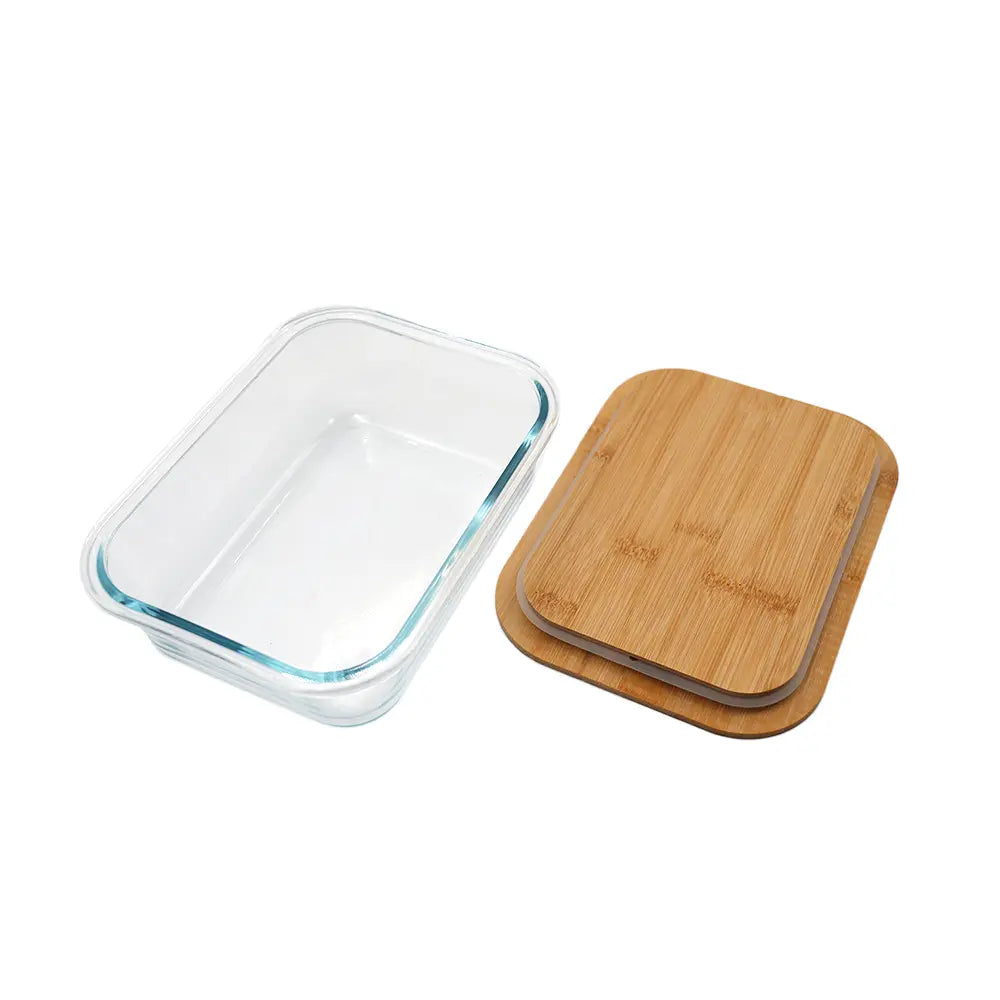 Glass Food Storage Container with Bamboo Lid