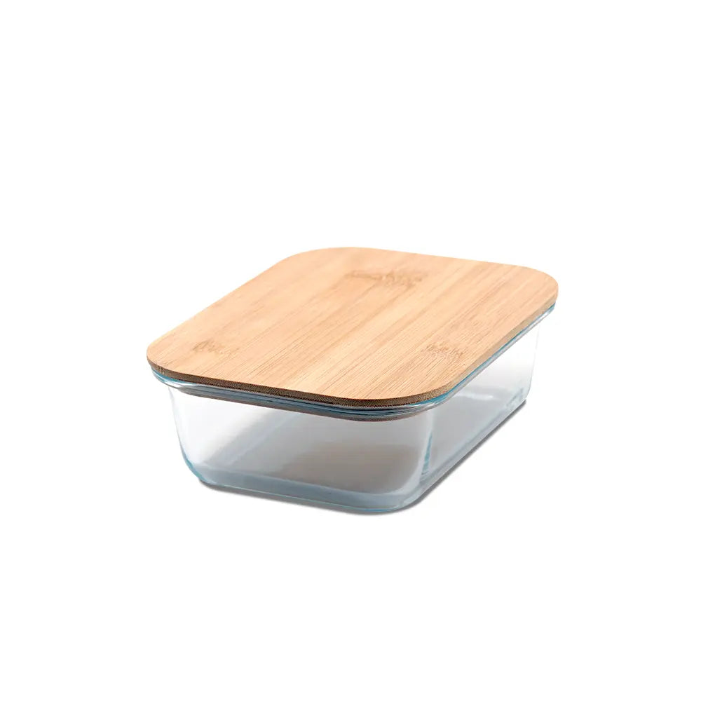 Glass Food Storage Container with Bamboo Lid