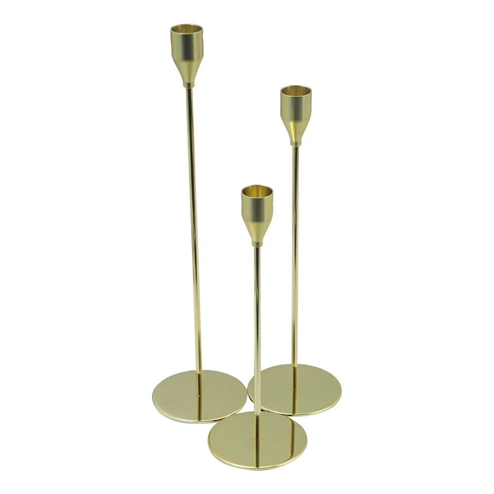 Modern Decorative Trio Candle Holder Set - Gold