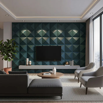 Green Geometric PVC 3D Wall Panel