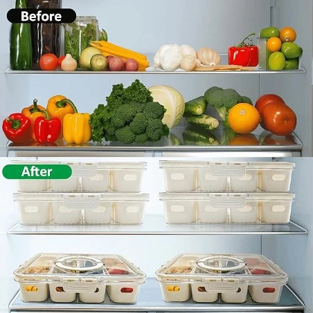FOOD STORAGE CONTAINER WITH 4 COMPARTMENT