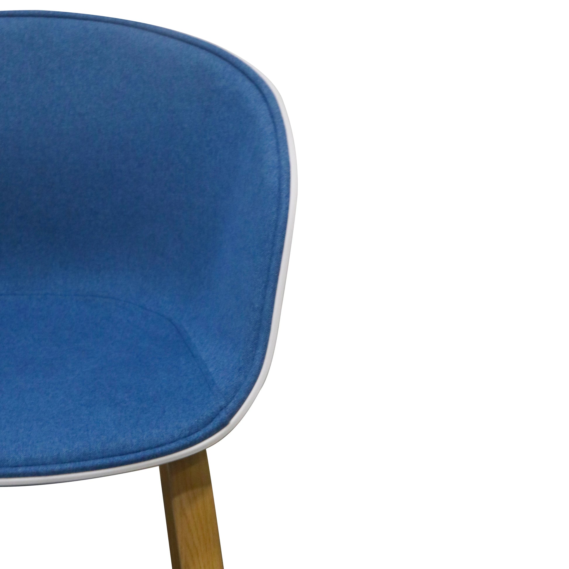 CURVED DESIGN BLUE CUSHION DINING CHAIR