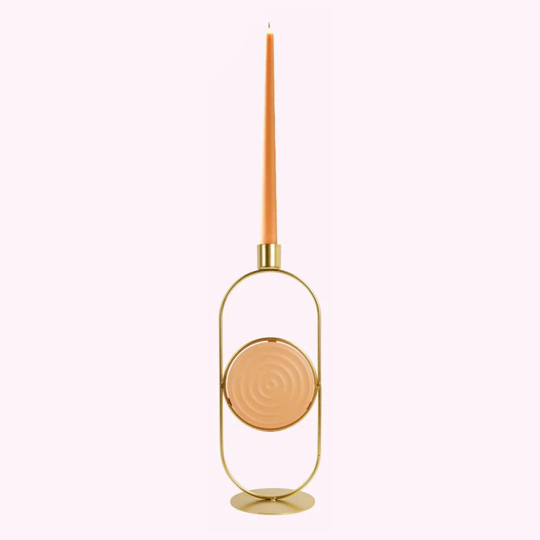 CANDLE HOLDER 80813 - GLIDED CIRCLE COLLECTION