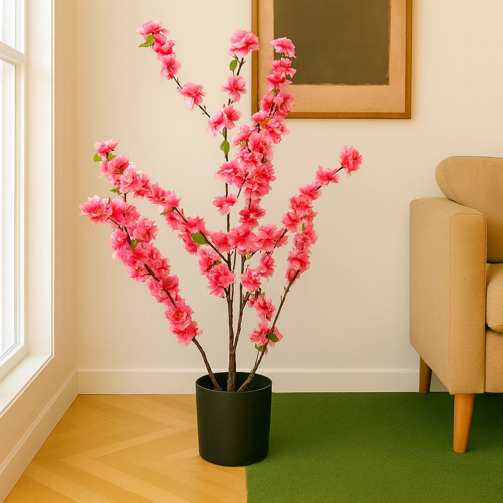 Artificial Pink Blossom Tree with Pot – Indoor Decoration Plant