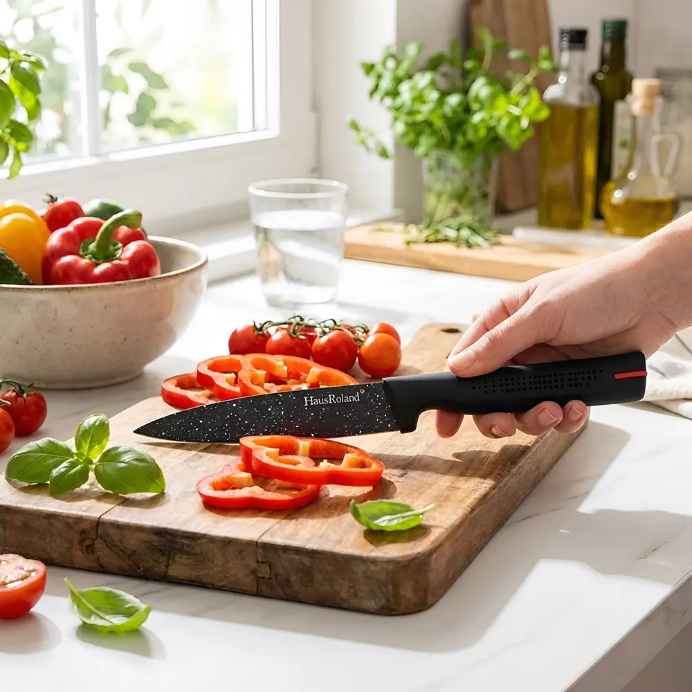 Haus Roland Stainless Steel Kitchen Knife with Black Blade