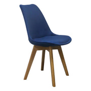 VELVET FABRIC DINING CHAIR WITH SOLID WOODEN LEG