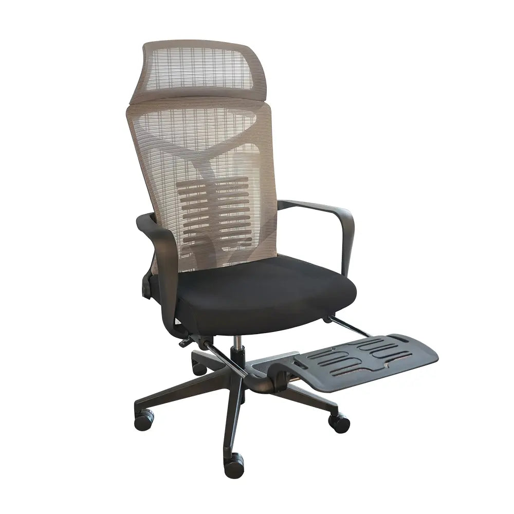 High-Back Mesh Executive Office Chair with Foldable Footrest