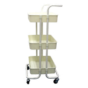 THREE-TIER UTILITY CART WITH HANDLE (ABS)-WHITE