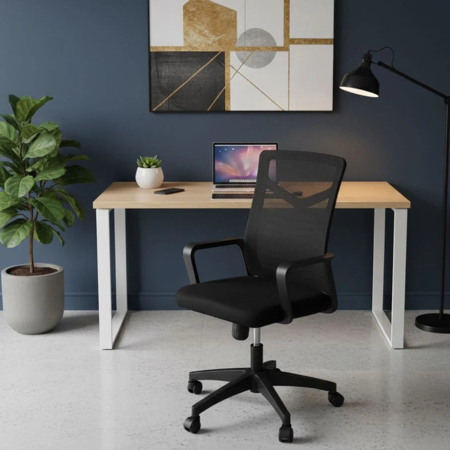 Modern Y-Back Mesh Swivel Office Chair with Armrests