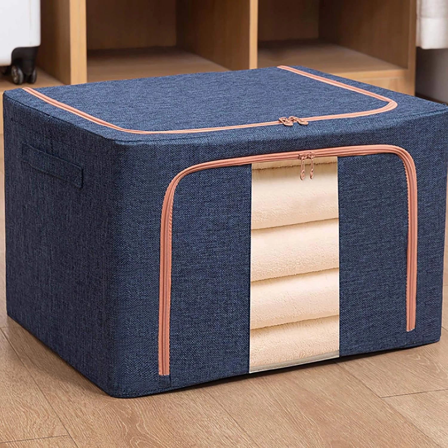 66L BLUE MOONDAY ZIPPED STORAGE ORGANIZER BOX