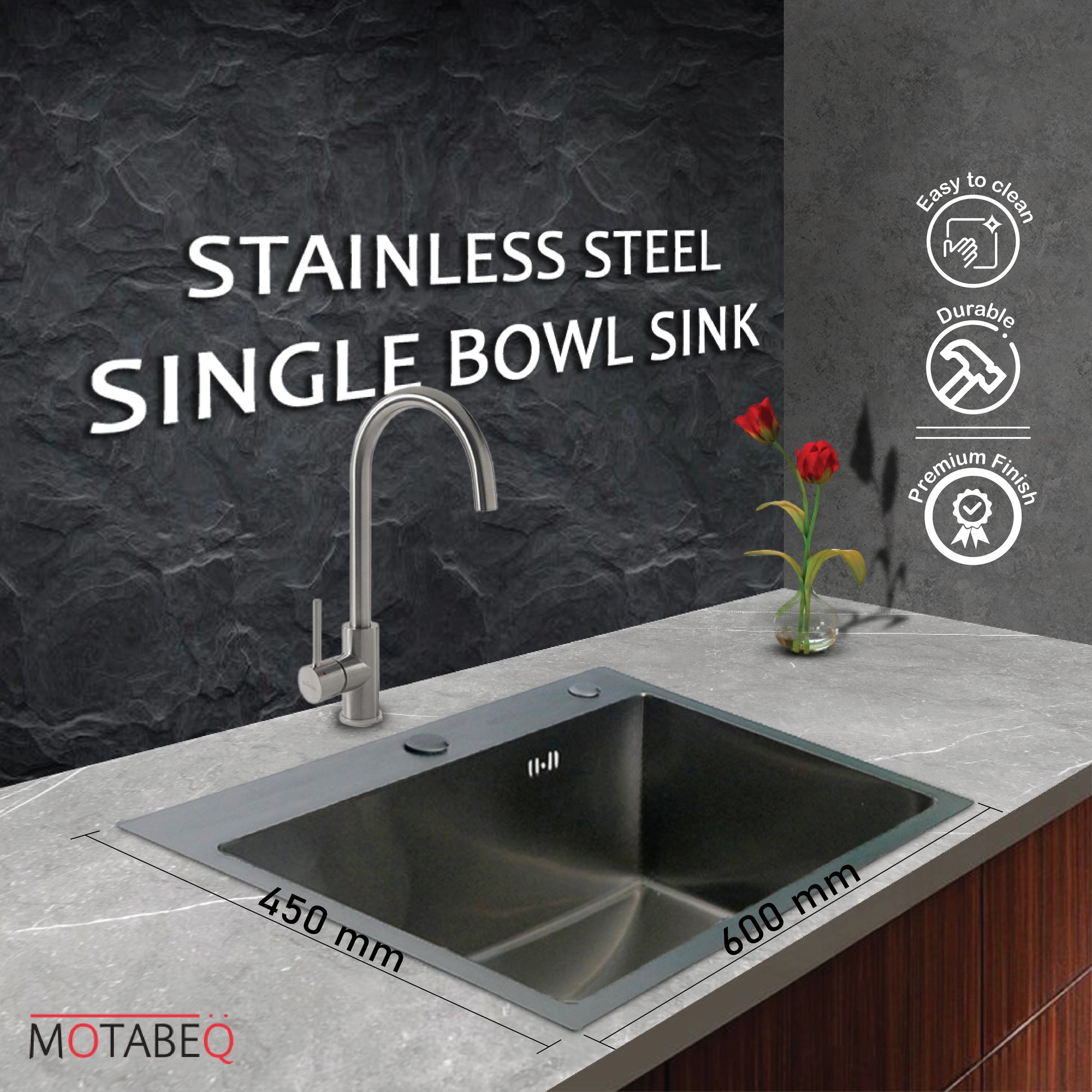 STAINLESS STEEL SINGLE BOWL SINK