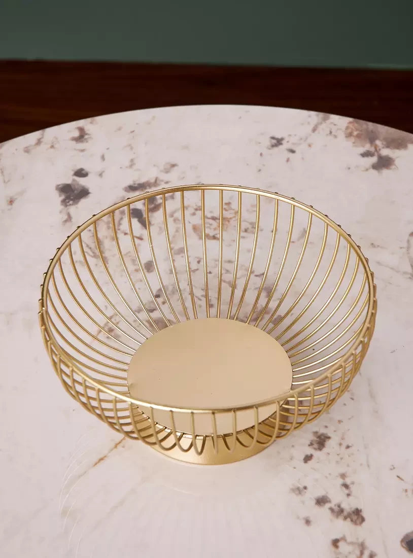 GOLD ELEGANT IRON STORAGE BASKET