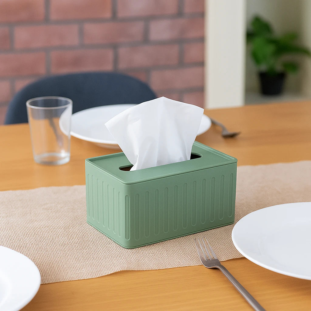 Modern Rectangular Tissue Paper Dispenser / Premium Tissue Storage Box with Lid