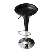 SWIVELEASE ADJUSTABLE CHROME BAR CHAIR / STYLISH CURVED HIGH-GLOSS BAR STOOL