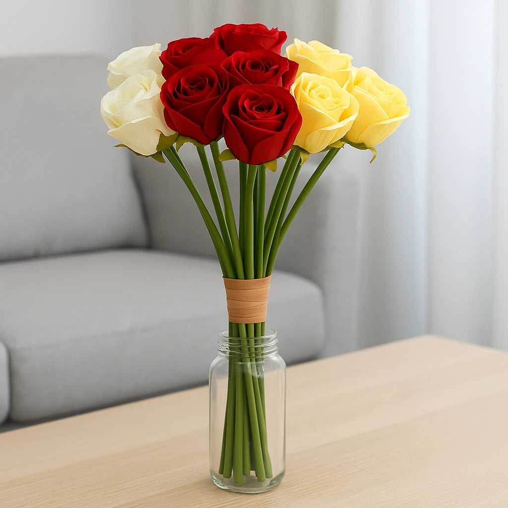 Artificial Rose Flower Bunch – Decorative Rose Bouquet for Weddings & Events