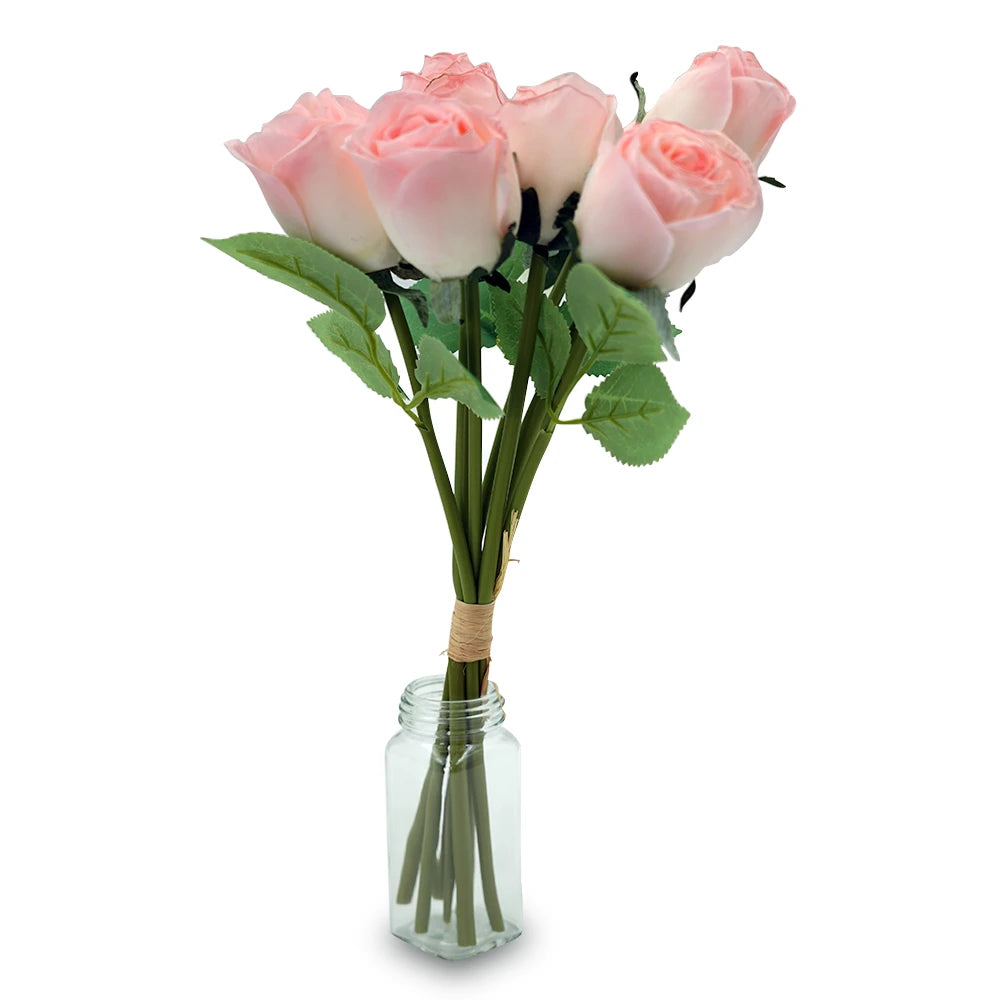 Artificial Soft Pink Rose Bouquet – Artificial Flowers for Home & Office Decoration