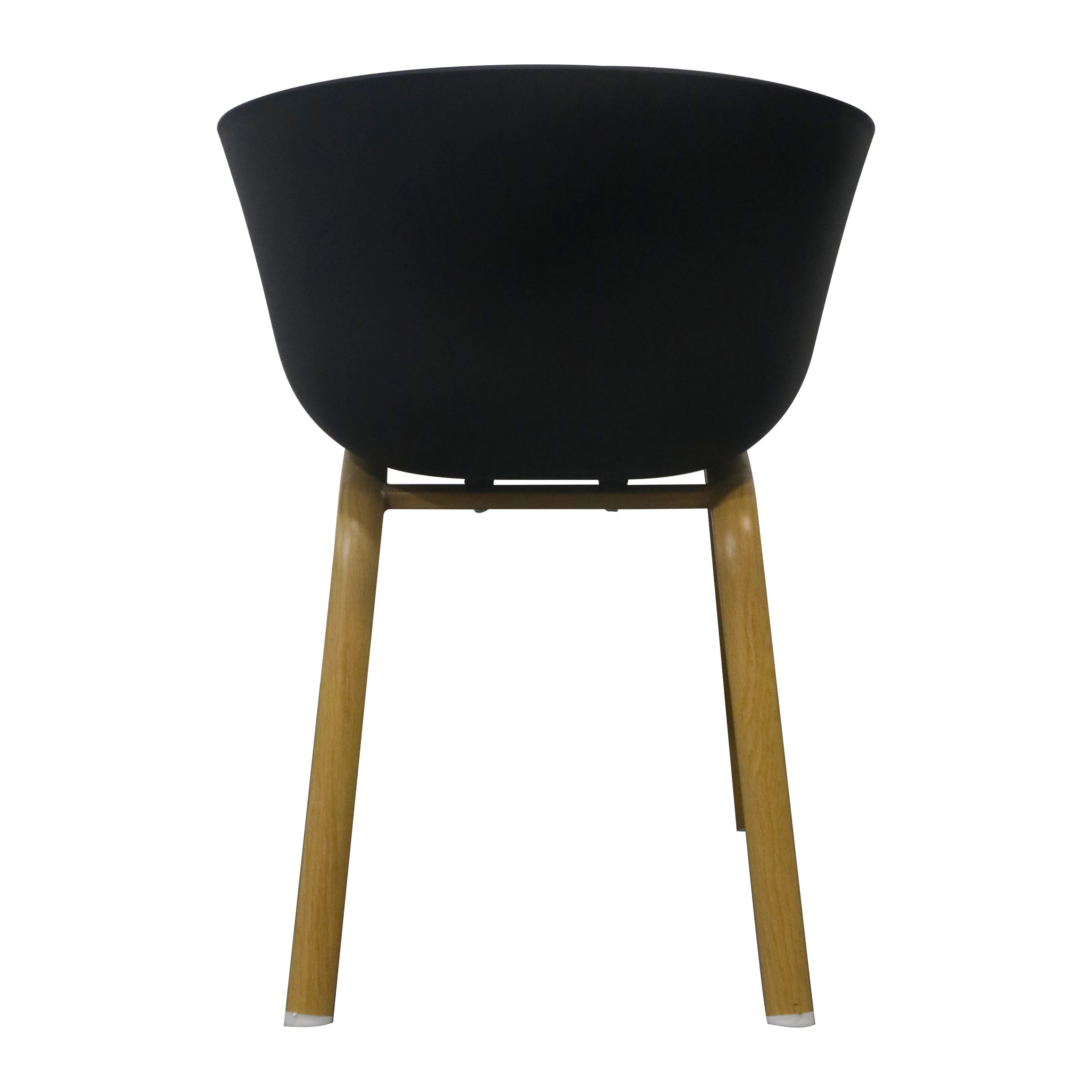 CURVED DESIGN BLACK PLASTIC DINING CHAIR