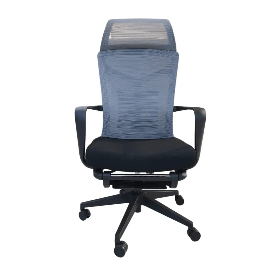 BlueWave Mesh Ergonomic Executive Office Chair with Foldable Footrest