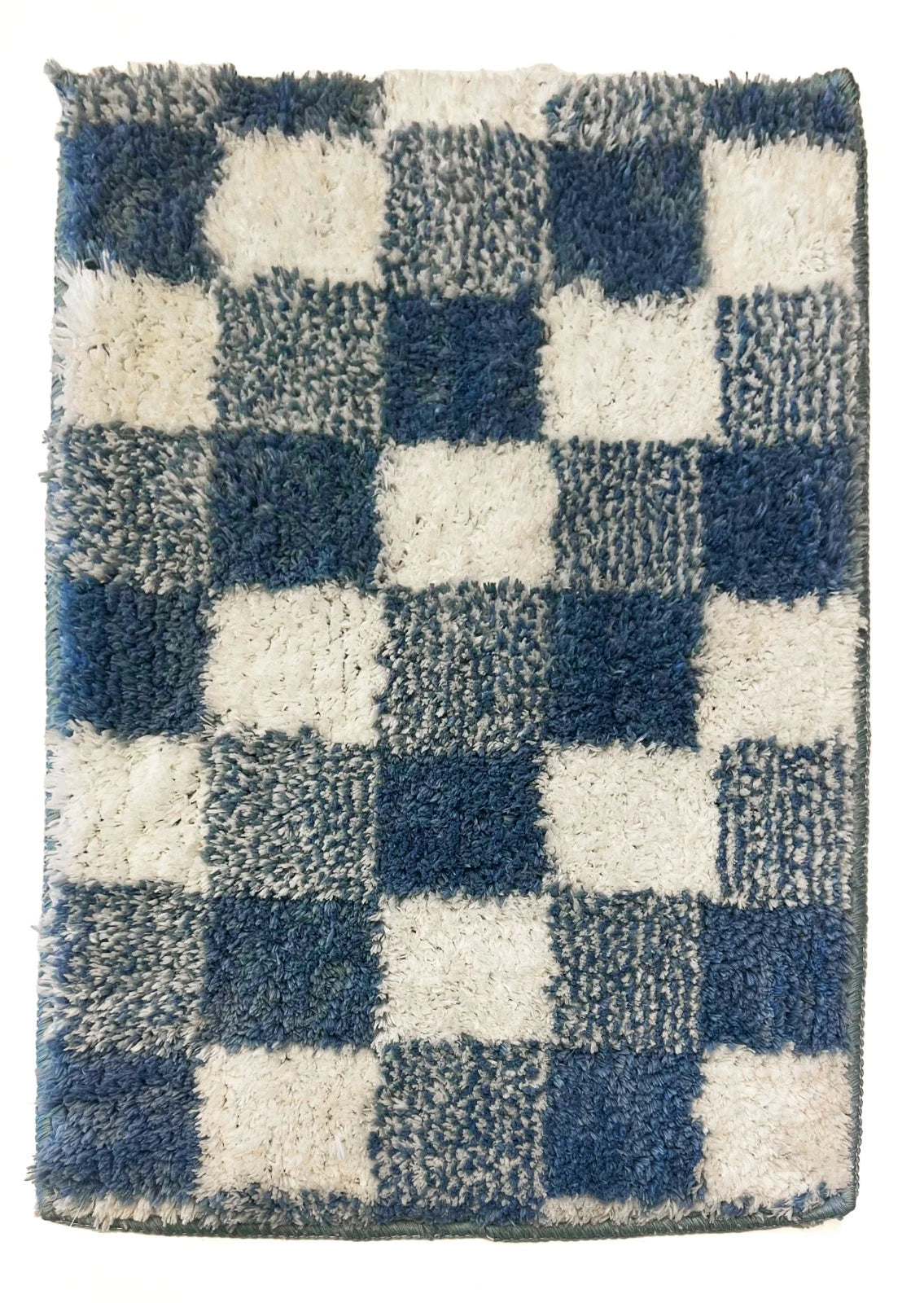 MODERN BLOCK DESIGN FLOOR CARPET - BLUE