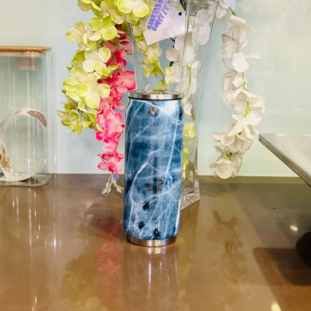 ELYSS MARBLE VACUUM TUMBLER - BLUE