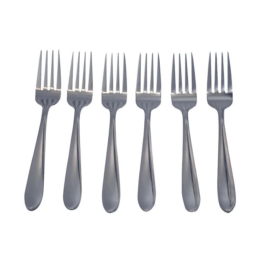 STAINLESS STEEL DINNER FORK SET – 6 PIECES | ESSENTIAL CUTLERY SET