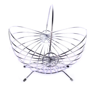 DECORATIVE CHROME FRUIT HOLDER BASKET